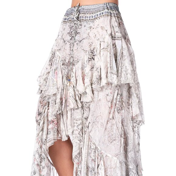 Camilla Crystal Castle Maxi Skirt with Double Frill Small b81 - Picture 6 of 12